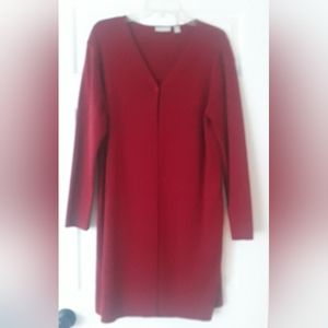 Ladies Nordstrom long red cardigan
